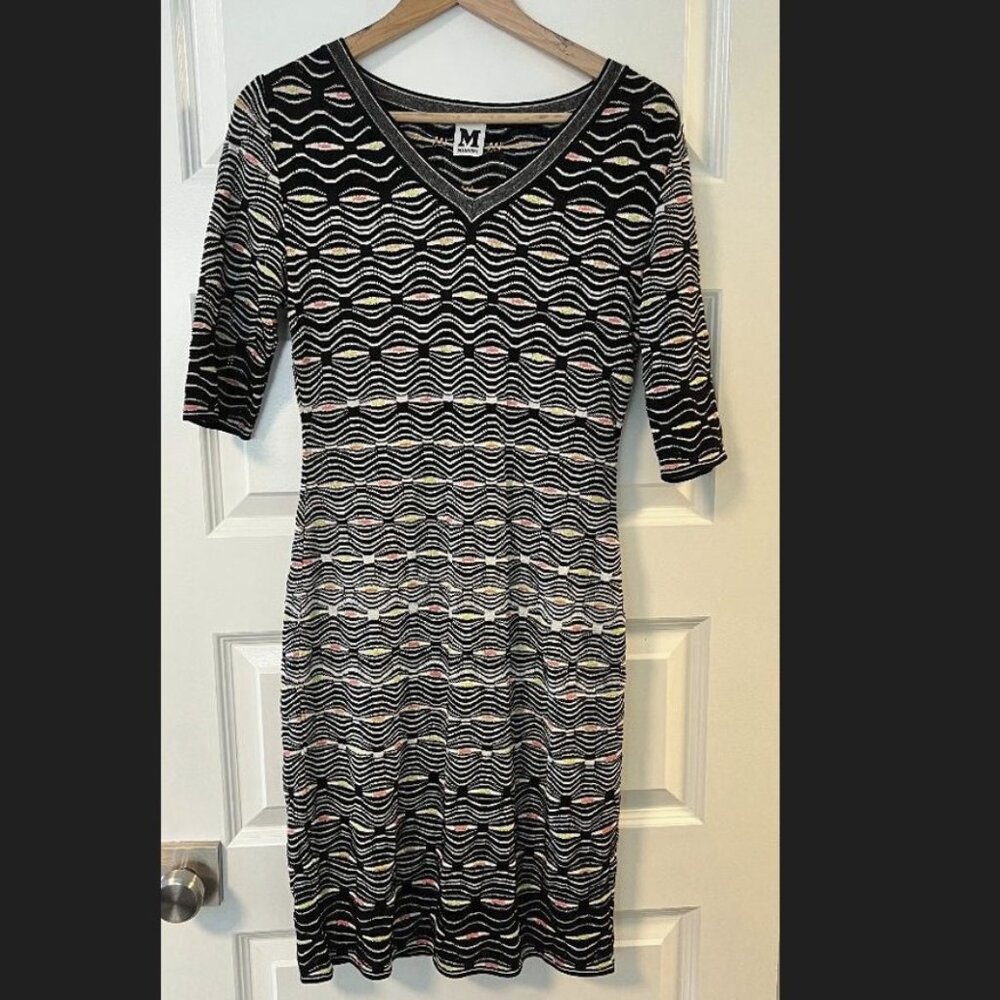 M by Missoni Black and White Short Sleeve Dress